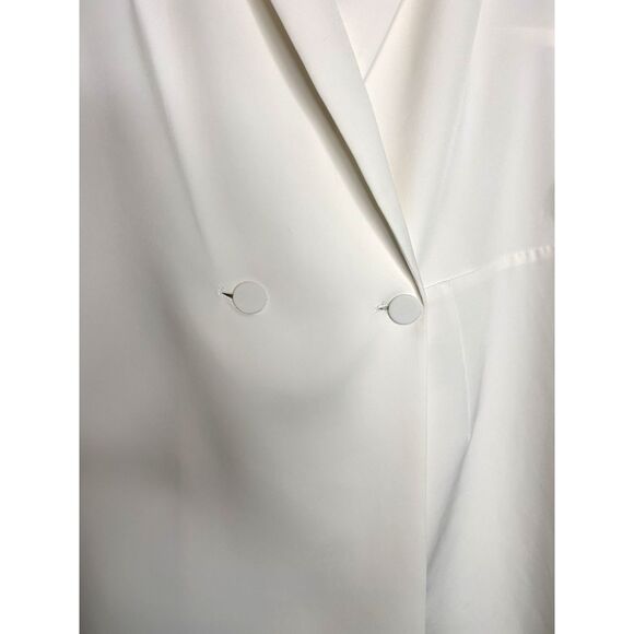 Express Women's Tailored Ivory Double-Breasted Tuxedo Blazer NYE Jumpsuit - Picture 7 of 12